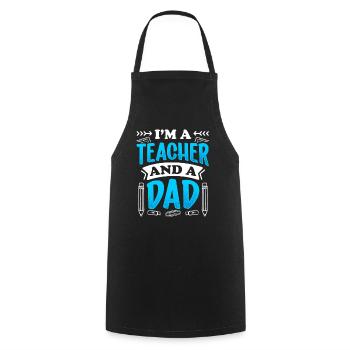 I am a teacher and a father papa homeschool - Cooking Apron - black - Front - AI Model Male 185 dark (185cm)