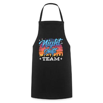 Équipe de nuit Collègue de travail de nuit - Tablier de cuisine - noir - Devant - AI Model Male 185 dark (185cm)