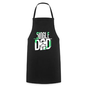 Père monoparental Parent seul Papa Papi - Tablier de cuisine - noir - Devant - AI Model Male 185 dark (185cm)
