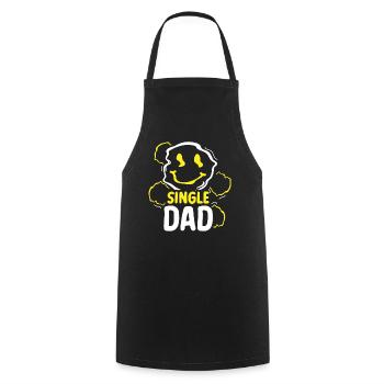 Père célibataire Papa monoparental Papa - Tablier de cuisine - noir - Devant - AI Model Male 185 dark (185cm)
