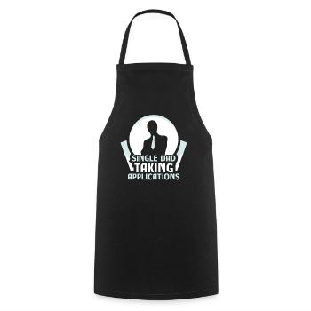 Un père célibataire accepte les demandes - Tablier de cuisine - noir - Devant - AI Model Male 185 dark (185cm)