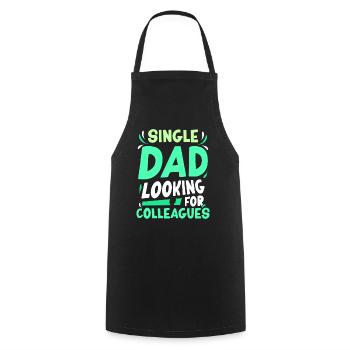 Père monoparental Addiction Collègues Papa Père - Tablier de cuisine - noir - Devant - AI Model Male 185 dark (185cm)