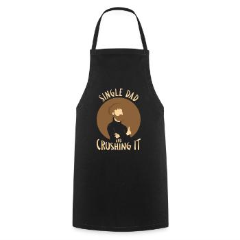 Père célibataire Papa Papa Parent célibataire - Tablier de cuisine - noir - Devant - AI Model Male 185 dark (185cm)