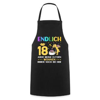 Endlich 18 Meine Eltern Wohnen Immer Noch Bei Mir - Kochschürze - Schwarz - Vorne - AI Model Male 185 dark (185cm)