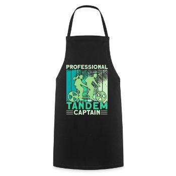 Professional Tandem Captain Couple Cycling - Cooking Apron - black - Front - AI Model Male 185 dark (185cm)