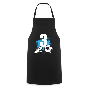 Soccer Ball 3 Years Old Footballer - Cooking Apron - black - Front - AI Model Male 185 dark (185cm)