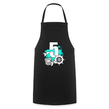 Pirate 5 years old - Cooking Apron - black - Front - AI Model Male 185 dark (185cm)