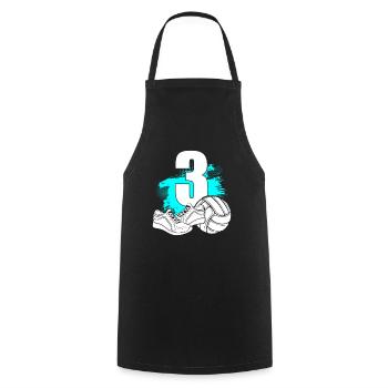 Volleyball 3 years old Volleyball player 3rd birthday - Cooking Apron - black - Front - AI Model Male 185 dark (185cm)