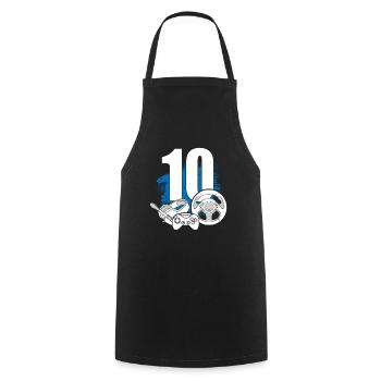 Contrôleur de jeu 10 ans Gamer 10 anniversaire - Tablier de cuisine - noir - Devant - AI Model Male 185 dark (185cm)