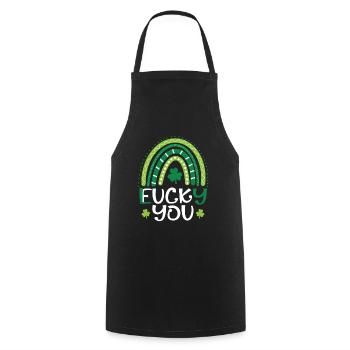 Lucky You Rainbow Shamrock - Cooking Apron - black - Front - AI Model Male 185 dark (185cm)
