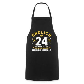 Endlich 24 Ich Kann Alles Ich Weiß Alles - Kochschürze - Schwarz - Vorne - AI Model Male 185 dark (185cm)