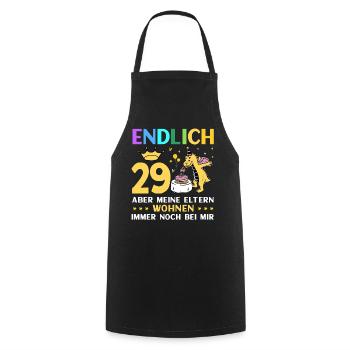 Endlich 29 Meine Eltern Wohnen Immer Noch Bei Mir - Kochschürze - Schwarz - Vorne - AI Model Male 185 dark (185cm)