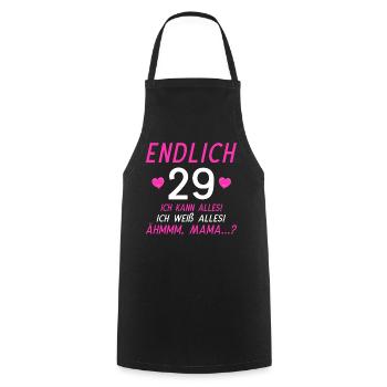Endlich 29 Ich Kann Alles Ich Weiß Alles - Kochschürze - Schwarz - Vorne - AI Model Male 185 dark (185cm)