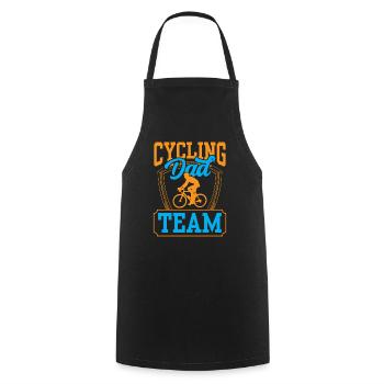 Cycling Papa Team Father Father Day Daddy Sayings - Cooking Apron - black - Front - AI Model Male 185 dark (185cm)