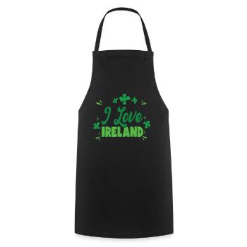 I love Ireland Irish St. Patrick's Day Irish - Cooking Apron - black - Front - AI Model Male 185 dark (185cm)