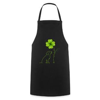 Tu es mon porte-bonheur trèfle du Labrador - Tablier de cuisine - noir - Devant - AI Model Male 185 dark (185cm)
