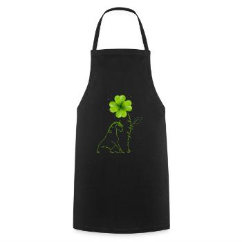 Tu es mon porte-bonheur cheval trèfle - Tablier de cuisine - noir - Devant - AI Model Male 185 dark (185cm)