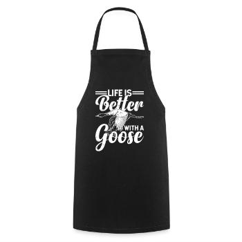 Life Is Better With A Goose Animal Geese - Cooking Apron - black - Front - AI Model Male 185 dark (185cm)