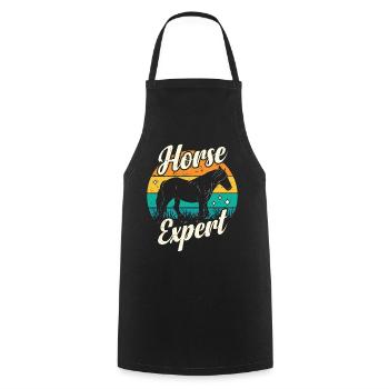 Horse Expert Horse Riding Stable Riding Rider - Cooking Apron - black - Front - AI Model Male 185 dark (185cm)