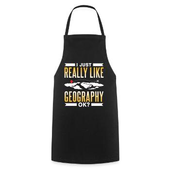 J’aime juste la géographie très bien? Géographe - Tablier de cuisine - noir - Devant - AI Model Male 185 dark (185cm)