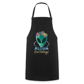 Beach 2022 Tropical Alen Space Aloha Summer - Kochschürze - Schwarz - Vorne - AI Model Male 185 dark (185cm)