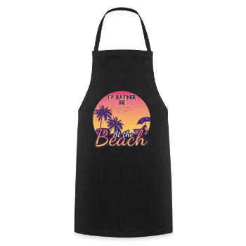 Vintage Rather Be At Beach 2022 Tropical Summer - Kochschürze - Schwarz - Vorne - AI Model Male 185 dark (185cm)