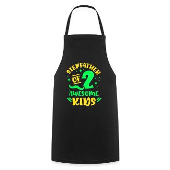 Stepfather Of 2 Great Kids Stepdad - Cooking Apron - black - Front - AI Model Male 185 dark (185cm)