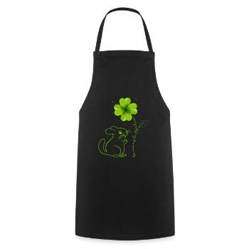 They are my lucky charm Chinchilla shamrock - Cooking Apron - black - Front - AI Model Male 185 dark (185cm)