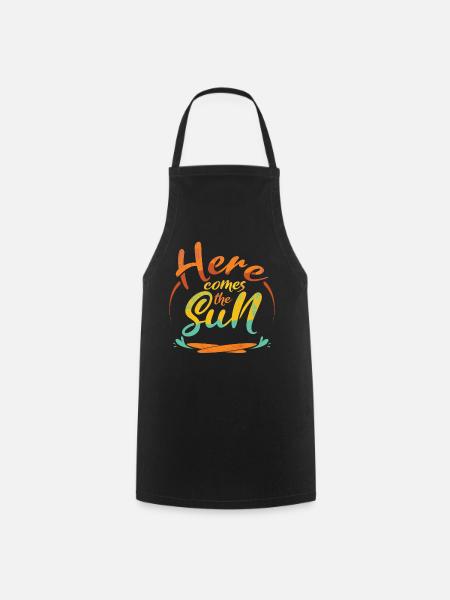 Here Comes Sun Beach 2022 Tropical Hello Summer - Kochschürze - Schwarz