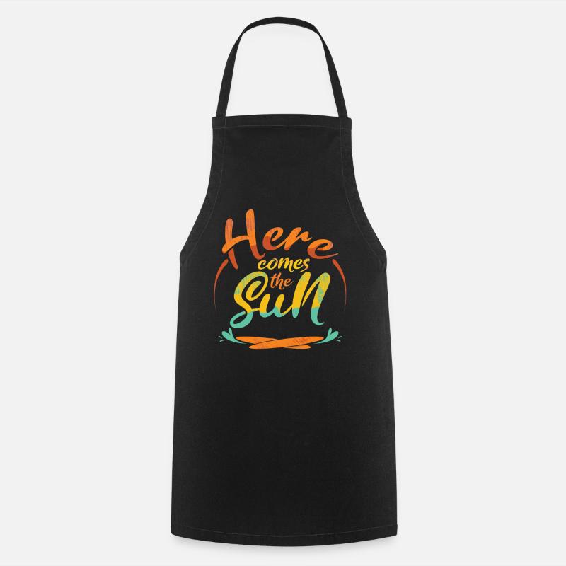 Here Comes Sun Beach 2022 Tropical Hello Summer - Kochschürze - Schwarz