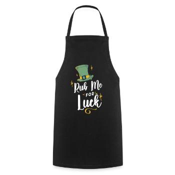 Rub me for happiness Irish Gaelic Ireland - Cooking Apron - black - Front - AI Model Male 185 dark (185cm)