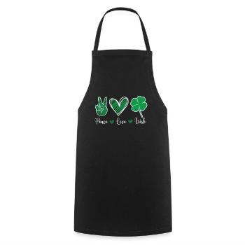 Peach Dear Irish St. Patrick’s Day Irlande Irlandais - Tablier de cuisine - noir - Devant - AI Model Male 185 dark (185cm)