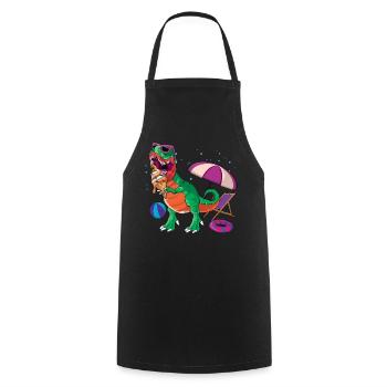 Beach 2022 Tropical Dinosaur Eat In Beach Summer - Cooking Apron - black - Front - AI Model Male 185 dark (185cm)