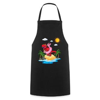 Beach 2022 Tropical Dinosaur In Beach Summer - Cooking Apron - black - Front - AI Model Male 185 dark (185cm)