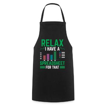 J’ai une feuille de calcul pour le tableau comptable - Tablier de cuisine - noir - Devant - AI Model Male 185 dark (185cm)