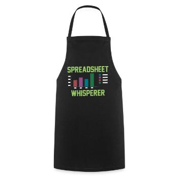 Spreadsheet Whisperer Work Table Accountant - Cooking Apron - black - Front - AI Model Male 185 dark (185cm)