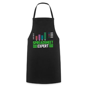 Spreadsheet Expert Table Work Accountant - Cooking Apron - black - Front - AI Model Male 185 dark (185cm)