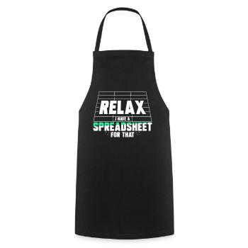 Relax I have a spreadsheet for this - Cooking Apron - black - Front - AI Model Male 185 dark (185cm)