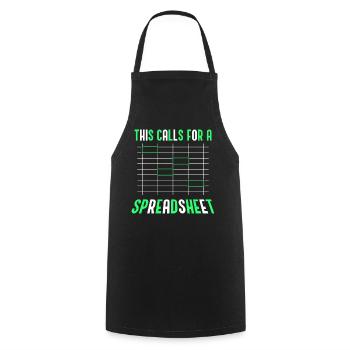 This Requires A Spreadsheet Accountant Table - Cooking Apron - black - Front - AI Model Male 185 dark (185cm)