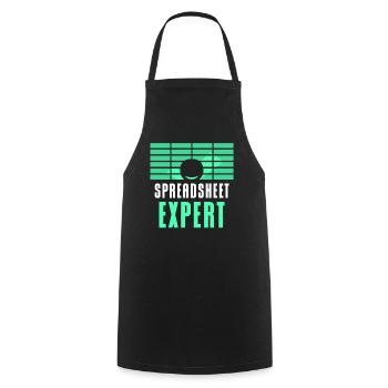 Spreadsheet Experte Buchhalter Tabelle Arbeit - Kochschürze - Schwarz - Vorne - AI Model Male 185 dark (185cm)
