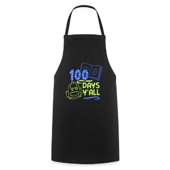 100 jours toute votre équipe dictons doux drôle - Tablier de cuisine - noir - Devant - AI Model Male 185 dark (185cm)