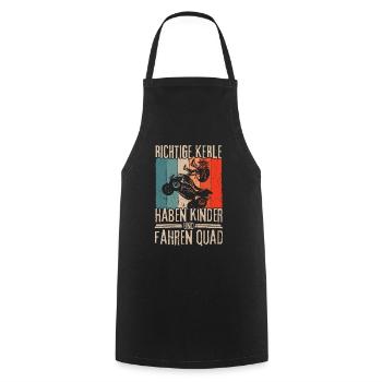 Les vrais gars ont des enfants et font des quads - Tablier de cuisine - noir - Devant - AI Model Male 185 dark (185cm)