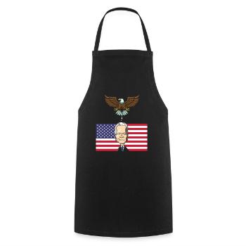 Biden Vogel Kackt USA American Flag - Kochschürze - Schwarz - Vorne - AI Model Male 185 dark (185cm)