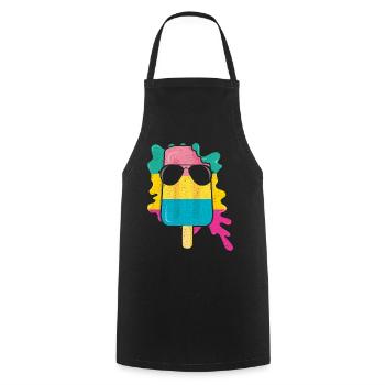 Beach 2022 Tropical Ice Pop Cream Beach Summer - Cooking Apron - black - Front - AI Model Male 185 dark (185cm)
