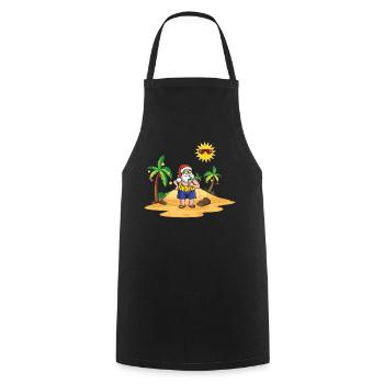 Island Beach Christmas Chilling Santa Summer 2022 - Cooking Apron - black - Front - AI Model Male 185 dark (185cm)