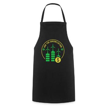 End Greenflation Green Inflation Energy - Cooking Apron - black - Front - AI Model Male 185 dark (185cm)