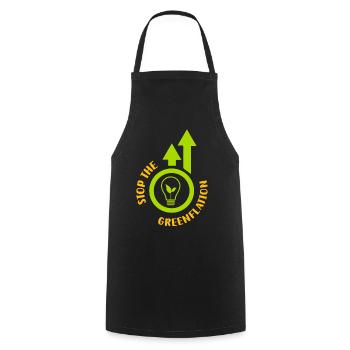 Stop Greenflation Energy Green Inflation - Cooking Apron - black - Front - AI Model Male 185 dark (185cm)