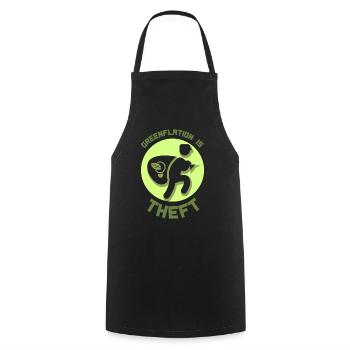 Greenflation is theft green energy inflation - Cooking Apron - black - Front - AI Model Male 185 dark (185cm)