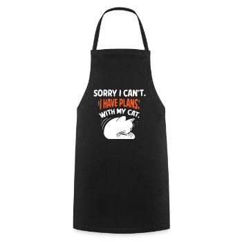 Unfortunately can't I have plans with my cat - Cooking Apron - black - Front - AI Model Male 185 dark (185cm)