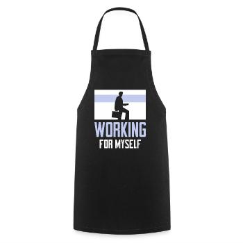 Fondateur Entrepreneur PDG travailler pour moi - Tablier de cuisine - noir - Devant - AI Model Male 185 dark (185cm)